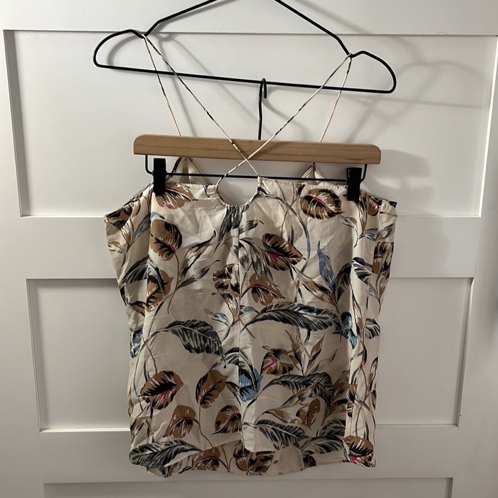 MADEWELL | GUC Strappy Flowy Fall Colored Botanical Tank Top L - Picture 6 of 7
